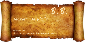 Beiner Baján névjegykártya